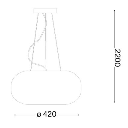Ideal Lux - Lustr na lanku ULISSE 3xE27/60W/230V pr. 42 cm bílá
