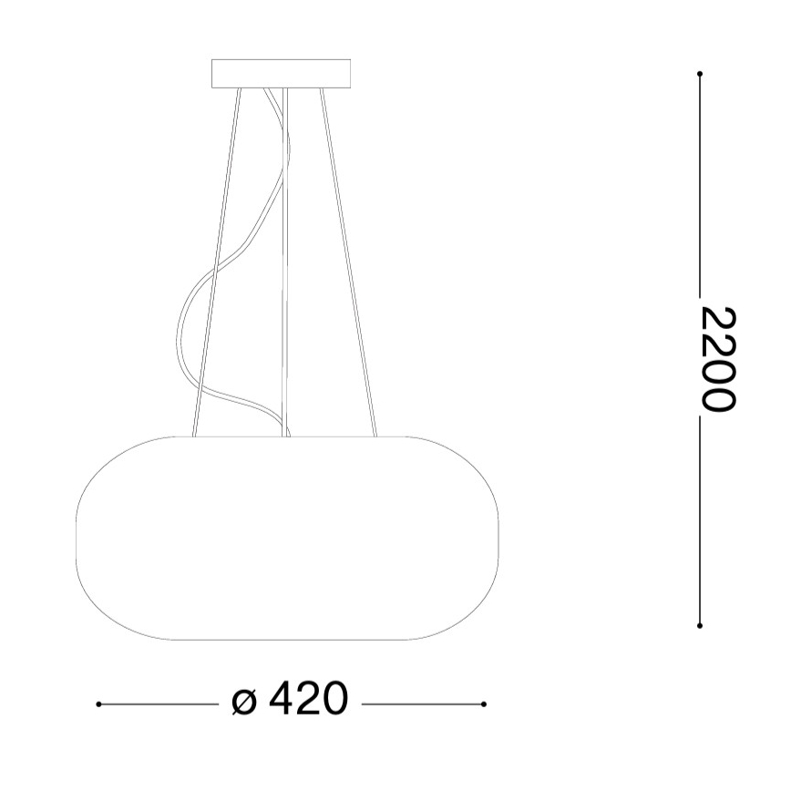 Ideal Lux - Lustr na lanku ULISSE 3xE27/60W/230V pr. 42 cm bílá