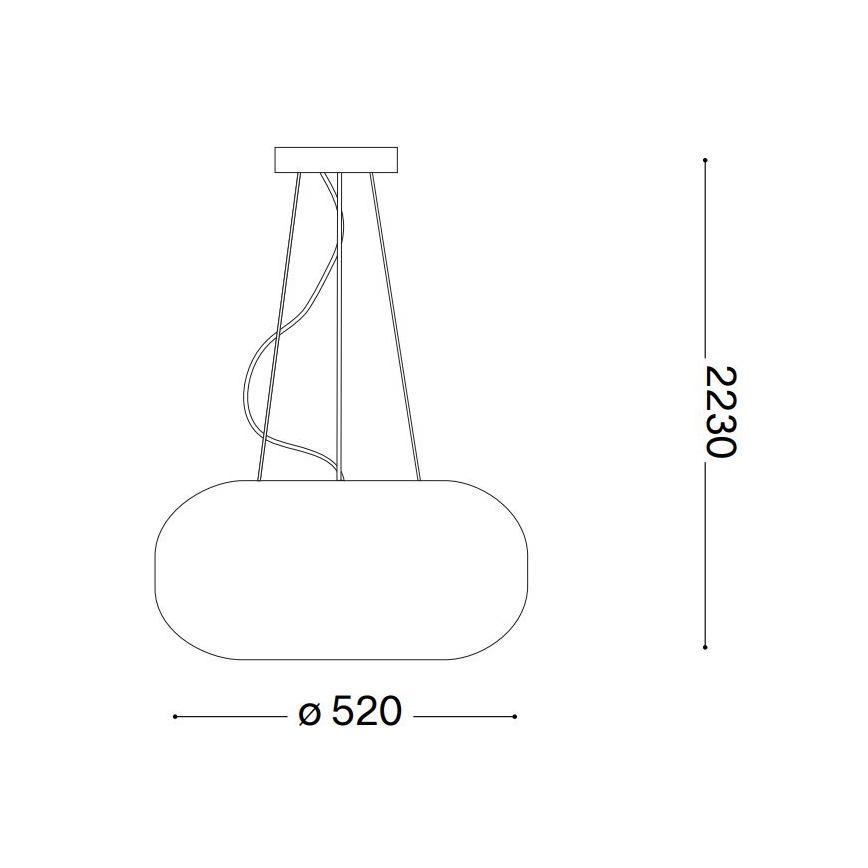 Ideal Lux - Lustr na lanku ULISSE 3xE27/60W/230V pr. 52 cm bílá