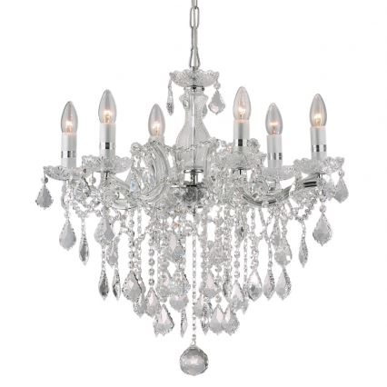 Ideal Lux 35628 - Křištálový lustr FLORIAN SP6 CROMO 6xE14/40W/230V