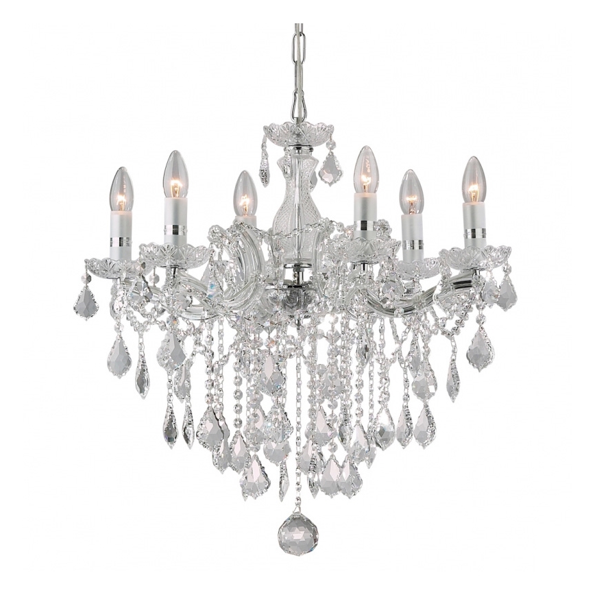 Ideal Lux 35628 - Křištálový lustr FLORIAN SP6 CROMO 6xE14/40W/230V