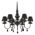 Ideal Lux - Lustr na řetězu BLANCHE 6xE14/4W/230V pr. 75 cm černá