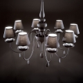 Ideal Lux - Lustr na řetězu BLANCHE 8xE14/40W/230V pr. 92 cm černá