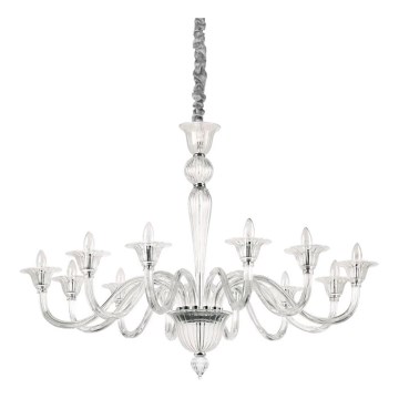 Ideal Lux - Lustr na řetězu BRIGITTA 12xE14/40W/230V pr. 120 cm čirá