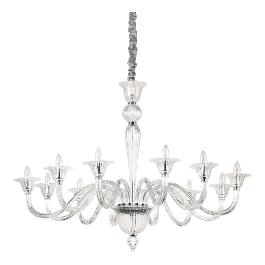 Ideal Lux - Lustr na řetězu BRIGITTA 12xE14/40W/230V pr. 120 cm čirá