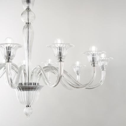 Ideal Lux - Lustr na řetězu BRIGITTA 12xE14/40W/230V pr. 120 cm čirá