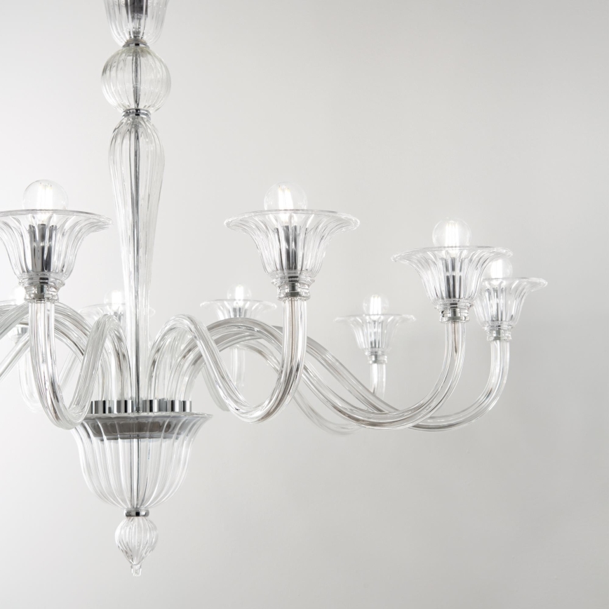 Ideal Lux - Lustr na řetězu BRIGITTA 12xE14/40W/230V pr. 120 cm čirá