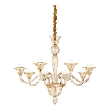 Ideal Lux - Lustr na řetězu BRIGITTA 8xE14/40W/230V pr. 89 cm mosaz