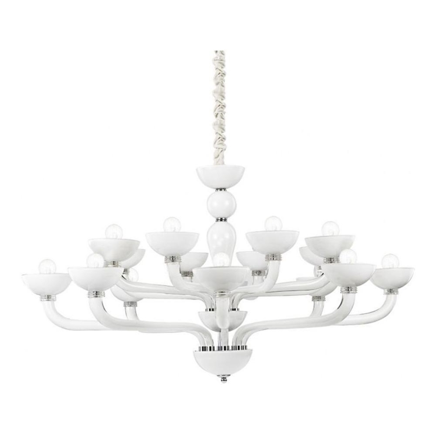 Ideal Lux - Lustr na řetězu CASANOVA 16xE14/40W/230V pr. 120 cm bílá