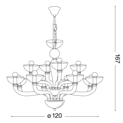 Ideal Lux - Lustr na řetězu CASANOVA 16xE14/40W/230V pr. 120 cm bílá
