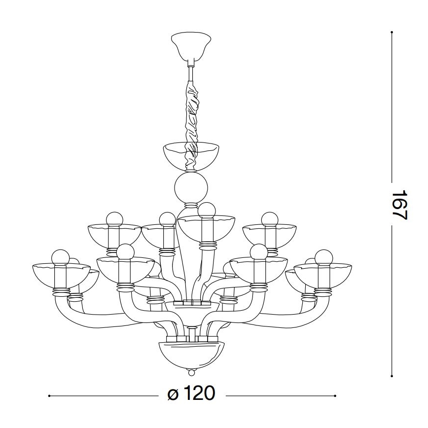Ideal Lux - Lustr na řetězu CASANOVA 16xE14/40W/230V pr. 120 cm bílá