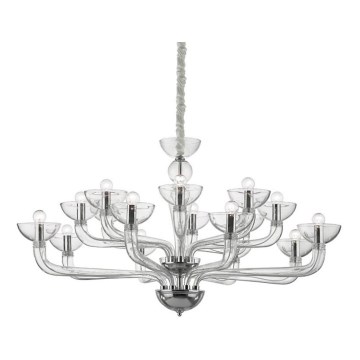 Ideal Lux - Lustr na řetězu CASANOVA 16xE14/40W/230V pr. 120 cm čirá