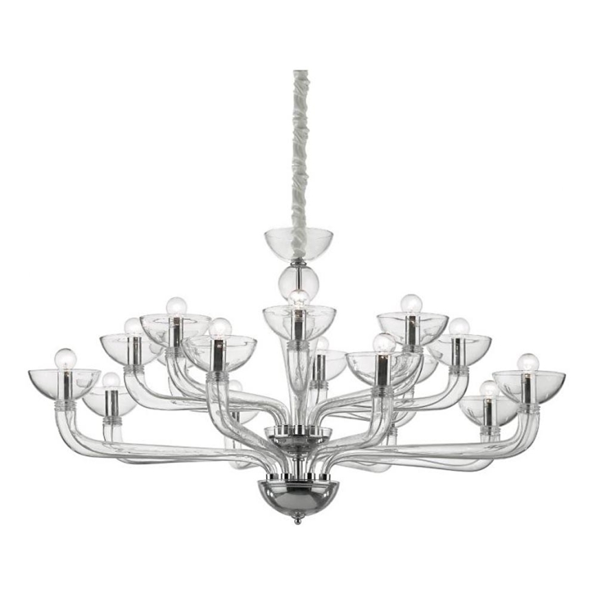 Ideal Lux - Lustr na řetězu CASANOVA 16xE14/40W/230V pr. 120 cm čirá