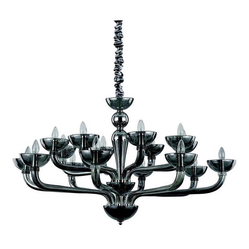 Ideal Lux - Lustr na řetězu CASANOVA 16xE14/40W/230V pr. 120 cm šedá