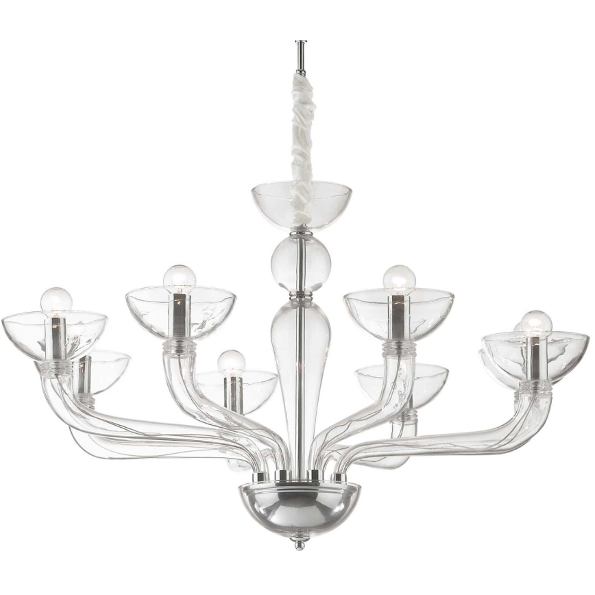 Ideal Lux - Lustr na řetězu CASANOVA 8xE14/40W/230V pr. 88 cm čirá