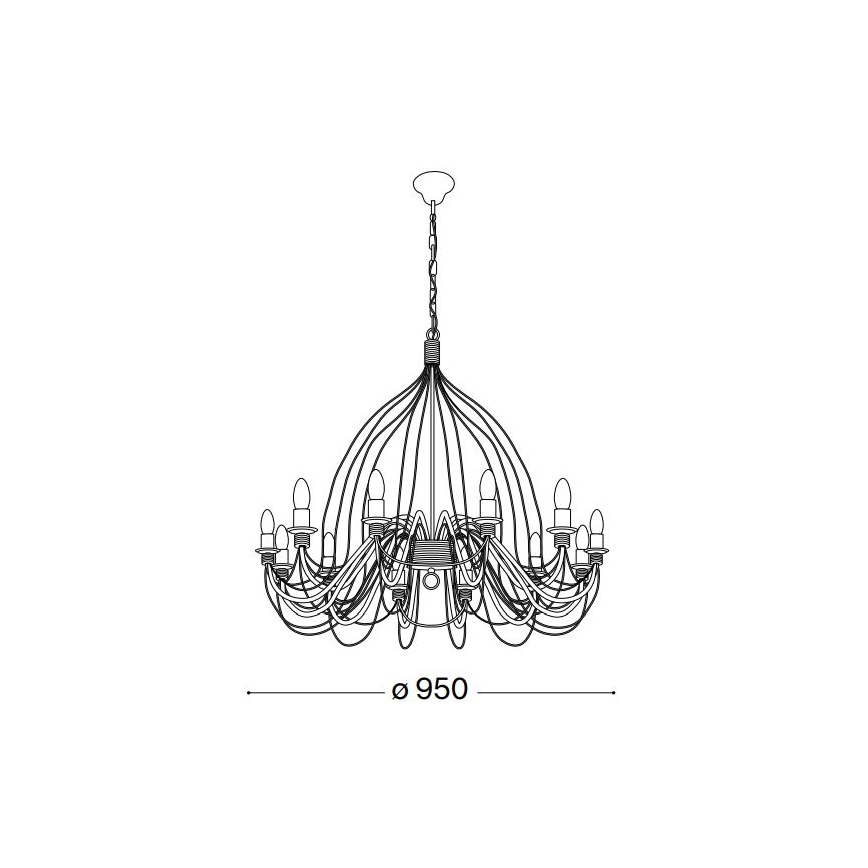 Ideal Lux - Lustr na řetězu CORTE 12xE14/40W/230V pr. 95 cm měď