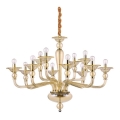 Ideal Lux - Lustr na řetězu DANIELI 12xE14/40W/230V pr. 94 cm mosaz