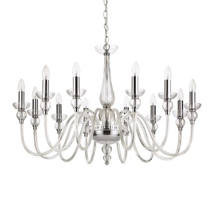 Ideal Lux - Lustr na řetězu DOGE 12xE14/40W/230V pr. 91 cm lesklý chrom