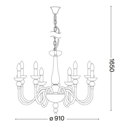 Ideal Lux - Lustr na řetězu DOGE 12xE14/40W/230V pr. 91 cm lesklý chrom