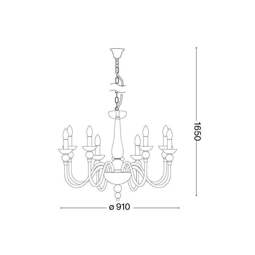 Ideal Lux - Lustr na řetězu DOGE 12xE14/40W/230V pr. 91 cm lesklý chrom