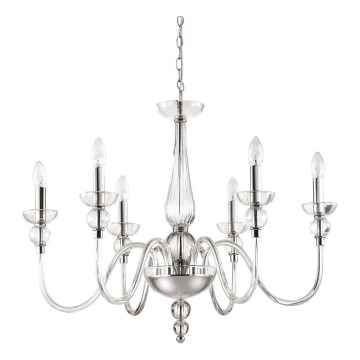 Ideal Lux - Lustr na řetězu DOGE 6xE14/40W/230V pr. 75 cm lesklý chrom