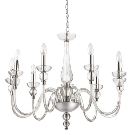 Ideal Lux - Lustr na řetězu DOGE 9xE14/40W/230V pr. 75 cm lesklý chrom