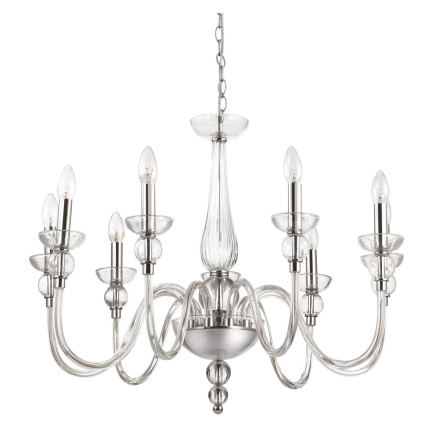 Ideal Lux - Lustr na řetězu DOGE 9xE14/40W/230V pr. 75 cm lesklý chrom