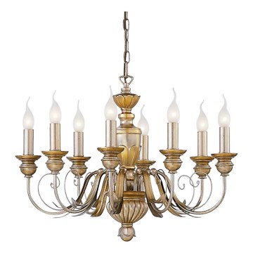 Ideal Lux - Lustr na řetězu FIRENZE 8xE14/40W/230V pr. 64 cm zlatá