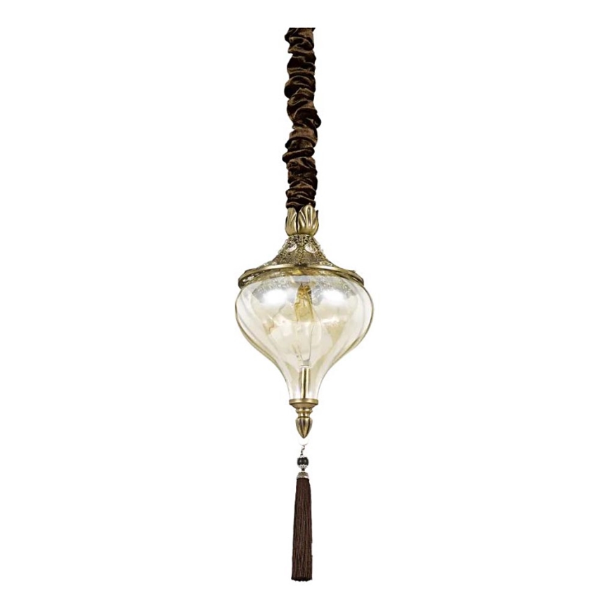 Ideal Lux - Lustr na řetězu HAREM 1xE27/42W/230V pr. 16,5 cm mosaz