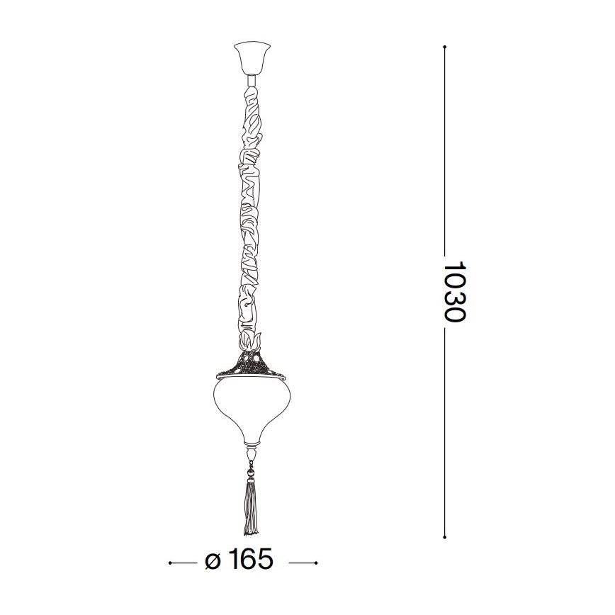 Ideal Lux - Lustr na řetězu HAREM 1xE27/42W/230V pr. 16,5 cm mosaz