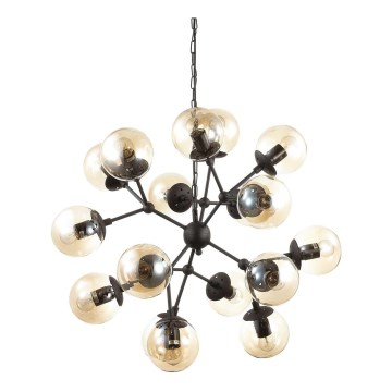 Ideal Lux - Lustr na řetězu KEPLER 18xE27/42W/230V pr. 69 cm černá/kouřová