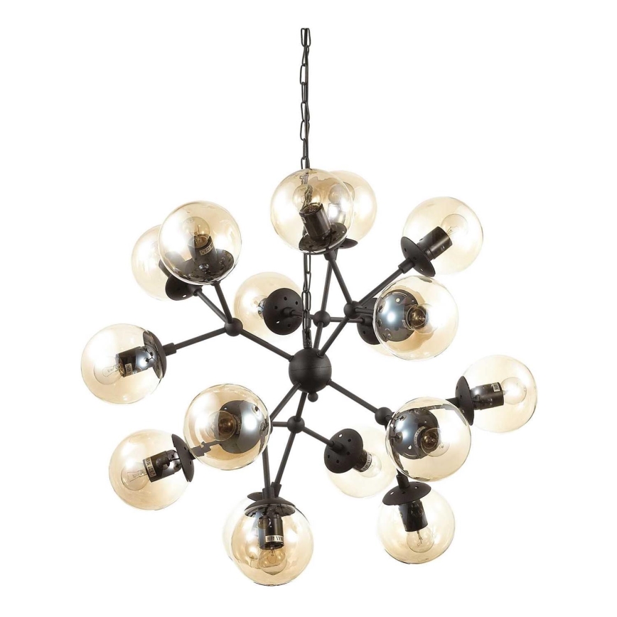 Ideal Lux - Lustr na řetězu KEPLER 18xE27/42W/230V pr. 69 cm černá/kouřová