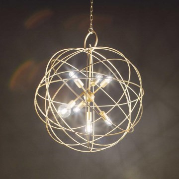 Ideal Lux - Lustr na řetězu KONSE 7xE27/60W/230V pr. 80 cm zlatá