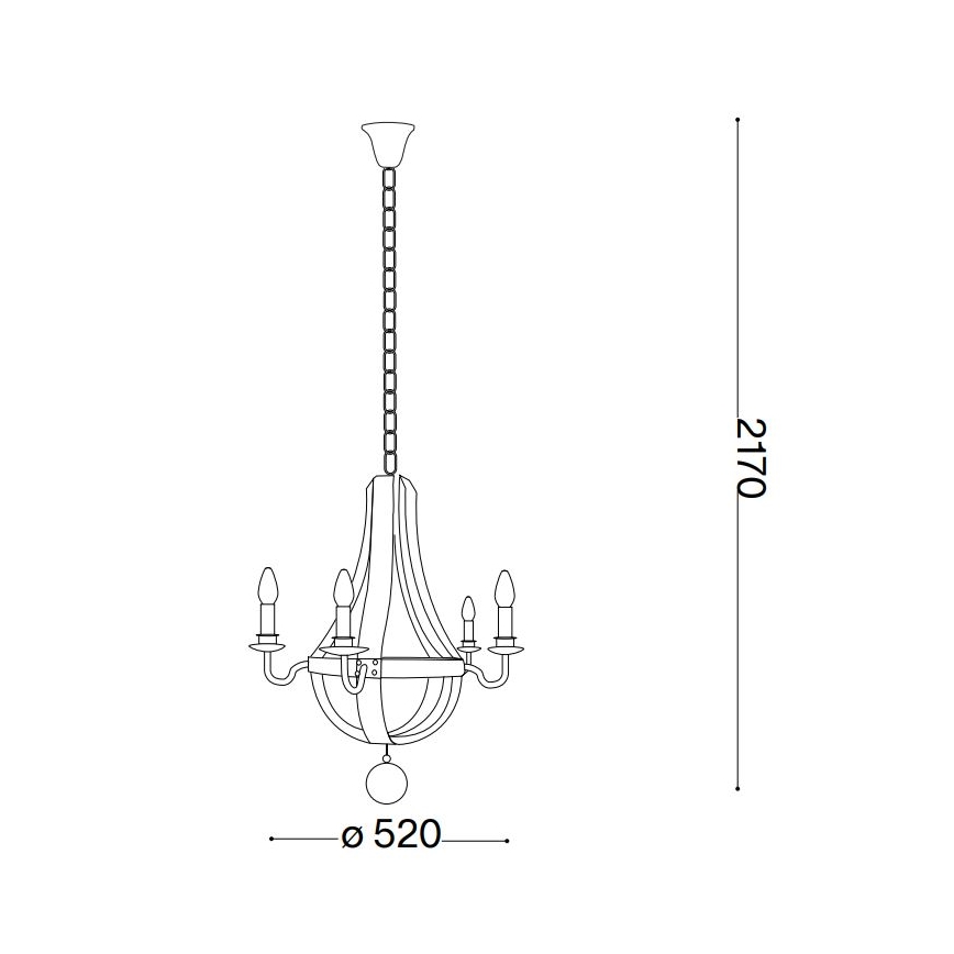 Ideal Lux - Lustr na řetězu MILLENNIUM 5xE14/40W/230V pr. 52 cm bříza/hnědá