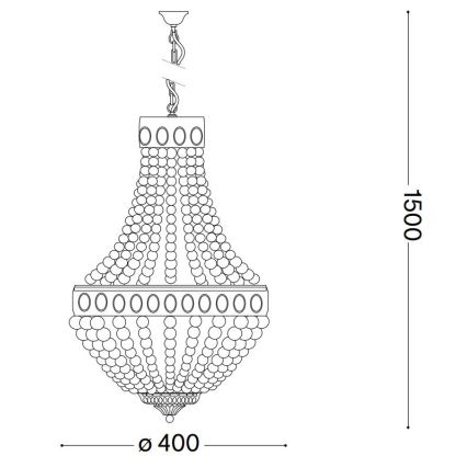 Ideal Lux - Lustr na řetězu MONET 5xE14/40W/230V pr. 40 cm konopí/bílá