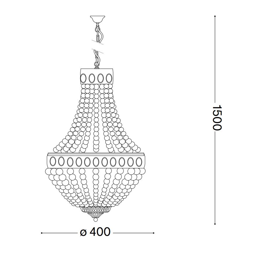 Ideal Lux - Lustr na řetězu MONET 5xE14/40W/230V pr. 40 cm konopí/bílá