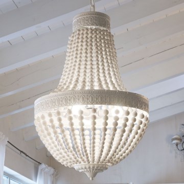 Ideal Lux - Lustr na řetězu MONET 6xE14/40W/230V pr. 50 cm konopí/bílá