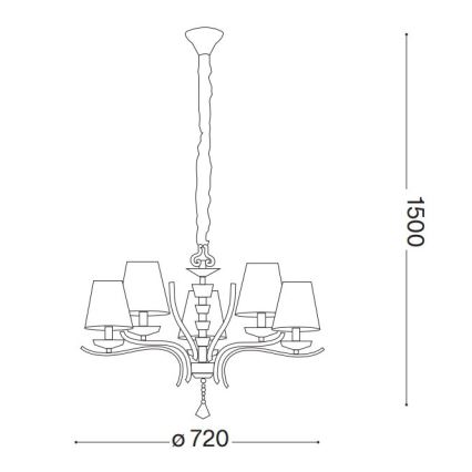 Ideal Lux - Křišťálový lustr na řetězu PEGASO 5xE14/28W/230V pr. 72 cm zlatá