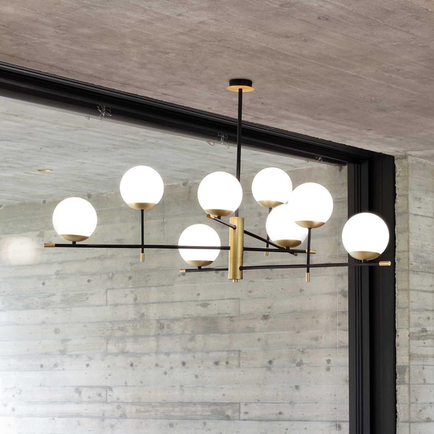 Ideal Lux - Lustr na tyči GOURMET 9xE14/28W/230V pr. 131,5 cm zlatá