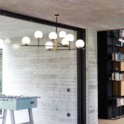 Ideal Lux - Lustr na tyči GOURMET 9xE14/28W/230V pr. 131,5 cm zlatá