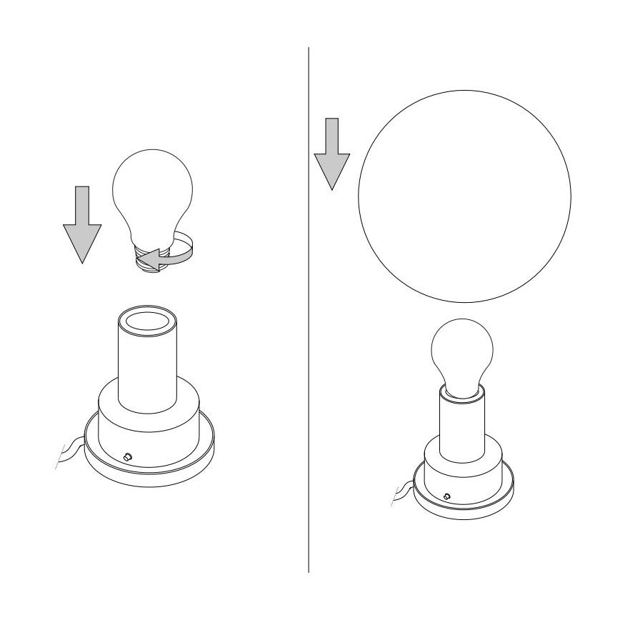Ideal Lux - Náhradní sklo univerzální MAPA E27 pr. 20 cm bílá