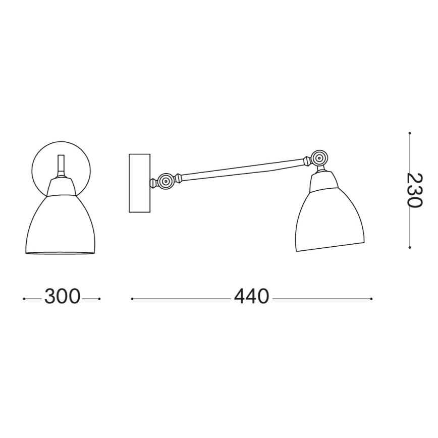 Ideal Lux - Nástěnná lampa 1xE27/42W/230V bronzová