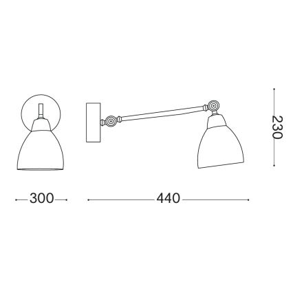Ideal Lux - Nástěnná lampa 1xE27/42W/230V černá