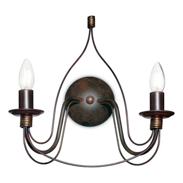 Ideal Lux - Nástěnná lampa CORTE 2xE14/40W/230V hnědá/patina