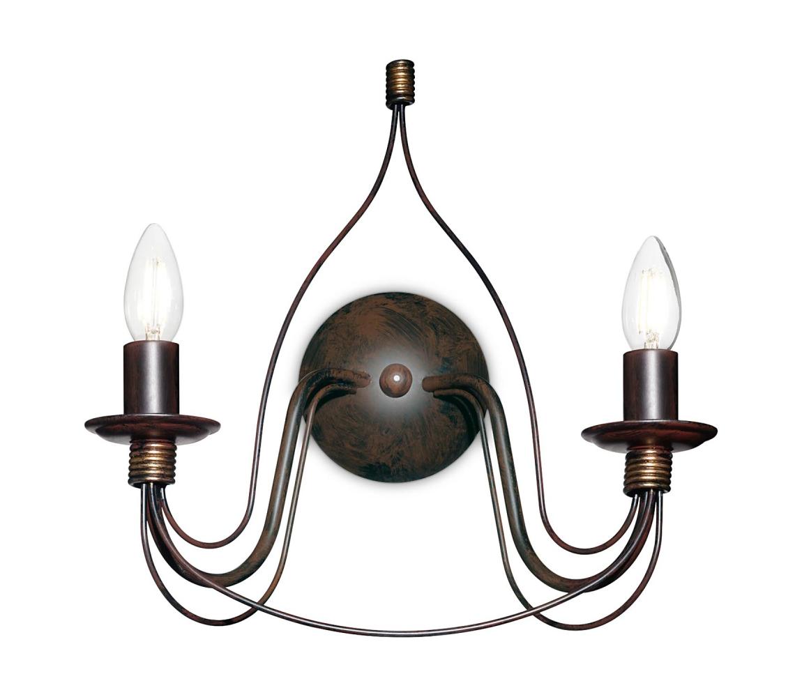 Ideal Lux - Nástěnná lampa CORTE 2xE14/40W/230V měď 057200 Měděná,Patina