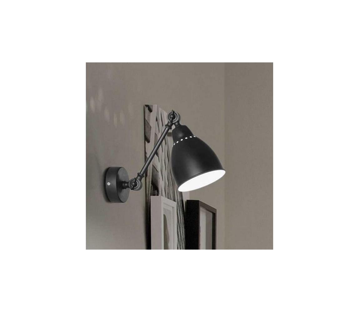 Ideal Lux - Nástěnná lampa NEWTON 1xE27/42W/230V černá 027852