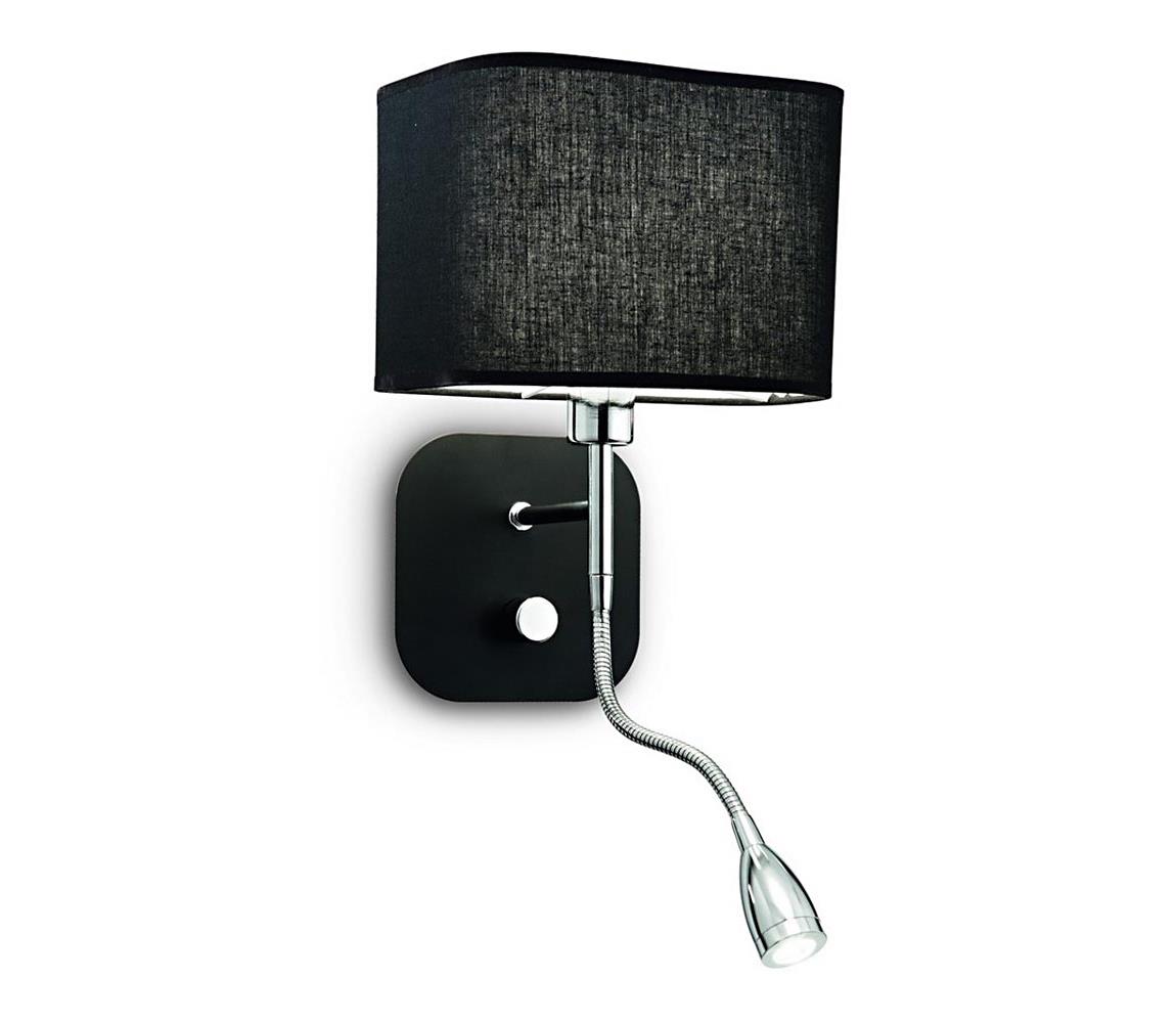 Ideal Lux Ideal Lux - Nástěnné svítidlo 1xE14/40W/230V + LED/1W/230V černá ID124179