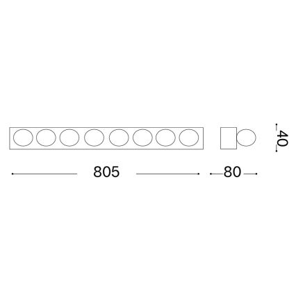 Ideal Lux - Nástěnné svítidlo PRIVE 8xE14/40W/230V lesklý chrom