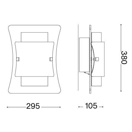 Ideal Lux - Nástěnné svítidlo TRIPLO 2xE27/60W/230V čirá