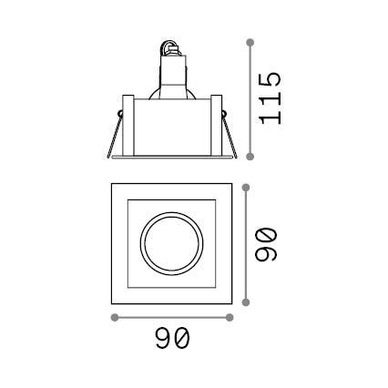 Ideal Lux - Podhledové svítidlo FUNKY 1xGU10/50W/230V 9x9 cm lesklý chrom